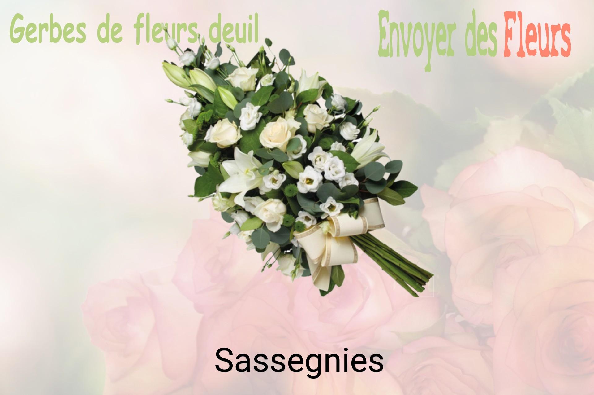 Gerbe de fleurs de deuil livrée à Sassegnies